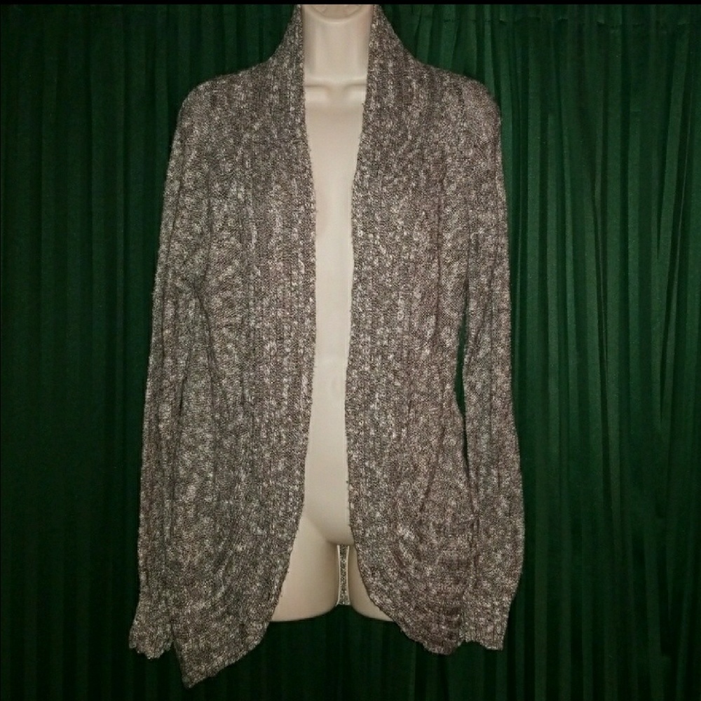 AB studio women's blk, white & silver cardigan